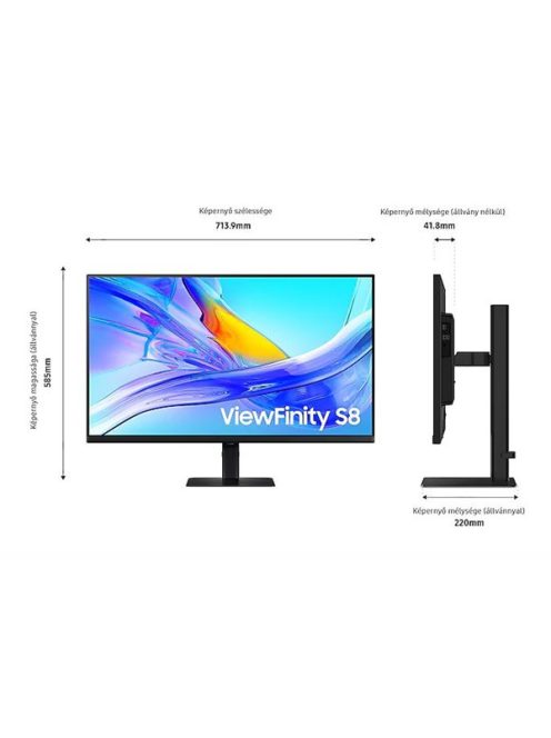 SAMSUNG VA monitor 32" S80UD, 4K 3840x2160, 16:9, 350cd/m2, 5ms, DisplayPort/HDMI/3xUSB/USB-C/LAN, Pivot