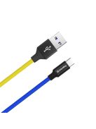 COLORWAY Kábel, USB - Type-C (national) 2.4A 1m blue yellow (CW-CBUC052-BLY)