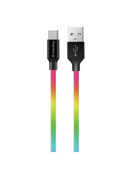 COLORWAY Kábel, USB Type-C (multicolor) 2.4A 1m (CW-CBUC018-MC)