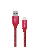 COLORWAY Kábel, USB Type-C 2m 2.4A piros (CW-CBUC008-RD)