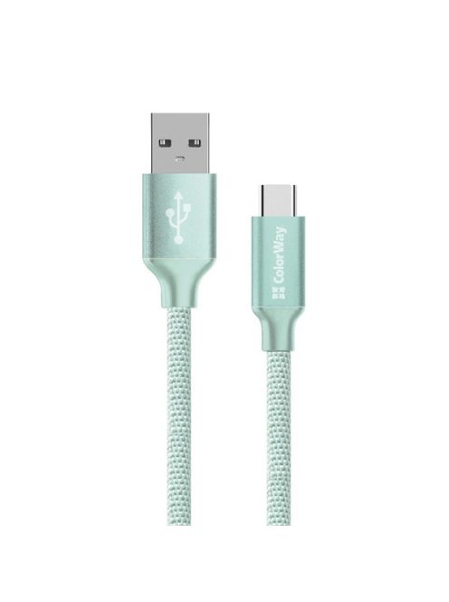 COLORWAY Kábel, USB Type-C 2m 2.4A menta (CW-CBUC008-MT)