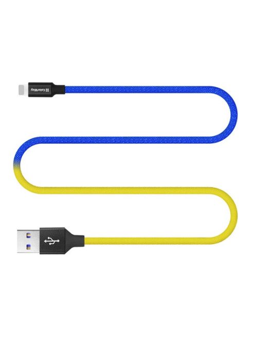 COLORWAY Kábel, USB - Apple Lightning (national) 2.4A 1m blue yellow (CW-CBUL052-BLY)