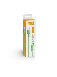   COLORWAY Kábel, USB - Apple Lightning (soft silicone) 2.4A 1m green (CW-CBUL042-GR)
