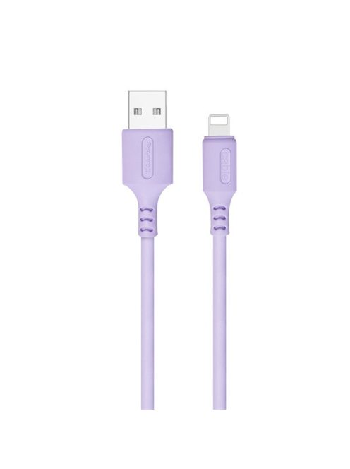 COLORWAY Kábel, USB - Apple Lightning (soft silicone) 2.4A 1m lila (CW-CBUL044-PU)