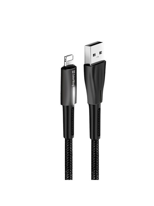 COLORWAY Kábel, USB - Apple Lightning (zinc alloy + led) 2.4A 1m black (CW-CBUL035-BK)