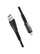 COLORWAY Kábel, USB - Apple Lightning (zinc alloy + led) 2.4A 1m black (CW-CBUL035-BK)