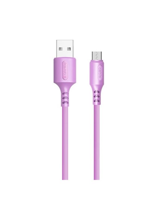 COLORWAY Kábel, USB - MicroUSB (soft silicone) 2.4A 1m lila