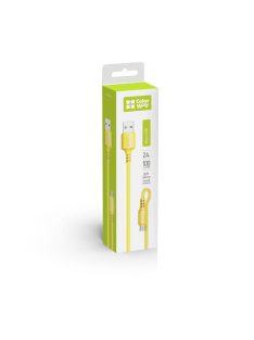   COLORWAY Kábel, USB - MicroUSB (soft silicone) 2.4A 1m sárga