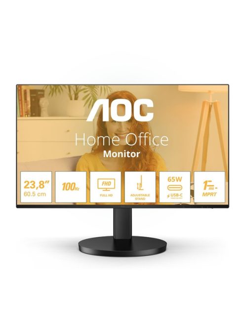 AOC IPS monitor 23.8" 24B3CF2 1920x1080, 16:9, 250cd/m2, 1ms, HDMI/2xUSB/USB-C, hangszóró, 100Hz