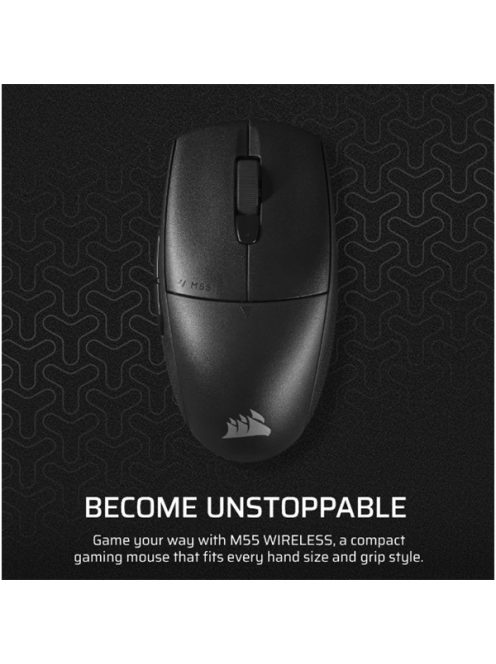 CORSAIR Vezeték Nélküli Egér Gaming, M55 Lightwight, 6 programozható gomb, Ultra-könnyű, 16000dpi, fekete
