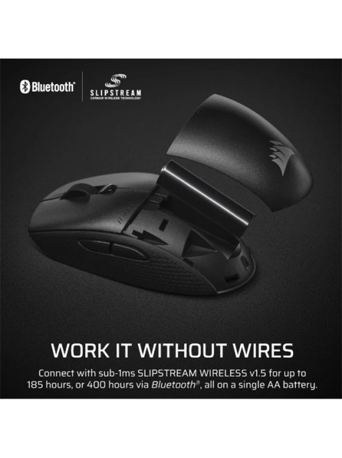 CORSAIR Vezeték Nélküli Egér Gaming, M55 Lightwight, 6 programozható gomb, Ultra-könnyű, 16000dpi, fekete