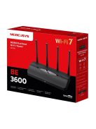 MERCUSYS Wireless Router Dual Band BE3600 1xWAN(2.5Gbps) +1xLAN(2.5Gbps) + 2xLAN(1Gbps), MR27BE