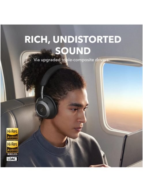 ANKER Vezeték Nélküli Fejhallgató, Soundcore Space One Pro, Összecsukható, Aktív Zajszűrő, jet black - A3062G11
