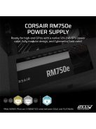 CORSAIR Tápegység Moduláris, RM750e, 750W, 12cm, ATX 3.1, PCIe 5.1, BOX, Cybenetics Gold