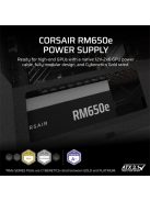 CORSAIR Tápegység Moduláris, RM650e, 650W, 12cm, ATX 3.1, PCIe 5.1, BOX, Cybenetics Gold