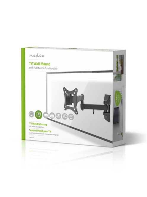 Nedis TVWM1510BK 13"-27"  LCD TV / monitor fali tartókonzol, maximum 15 kg, forgatható, dönthető, fekete
