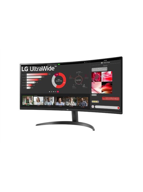 LG ívelt monitor 34" 34WR50QK, 3440x1440, 21:9, 300cd/m2, 5ms, HDMIx2/DisplayPort