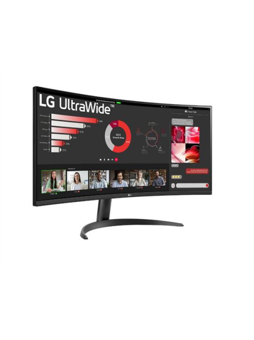 LG ívelt monitor 34" 34WR50QK, 3440x1440, 21:9, 300cd/m2, 5ms, HDMIx2/DisplayPort