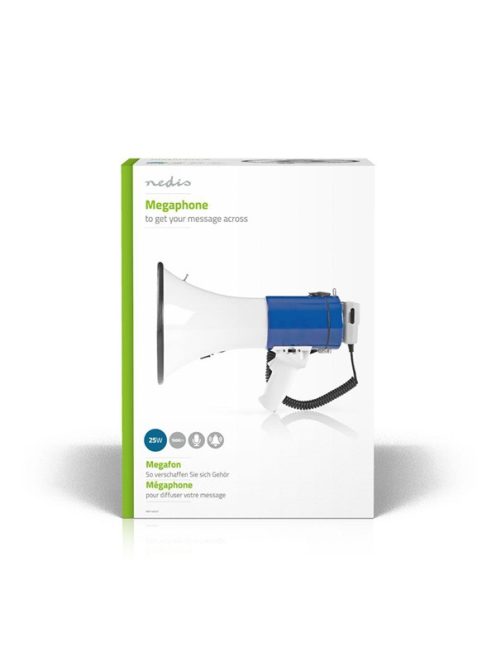 Nedis MEPH200WT megafon, beépített sziréna, hatótávolság 1500 m, 135dB, levehető mikrofon, 25W