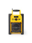 Nedis RDFM3100YW munka rádió, FM, bluetooth, rezgéscsillapítás, 15W, 20 FM állomás, 3,5 mm audióbemenet