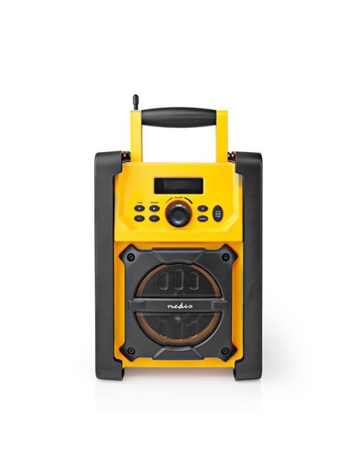 Nedis RDFM3100YW munka rádió, FM, bluetooth, rezgéscsillapítás, 15W, 20 FM állomás, 3,5 mm audióbemenet