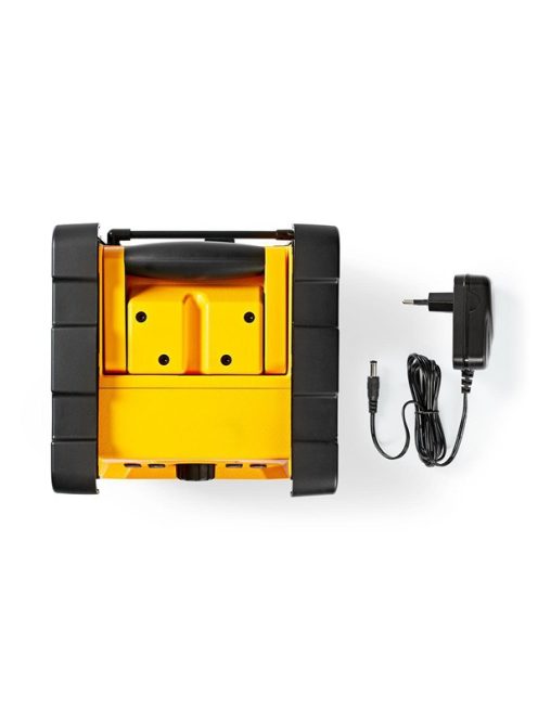 Nedis RDFM3100YW munka rádió, FM, bluetooth, rezgéscsillapítás, 15W, 20 FM állomás, 3,5 mm audióbemenet