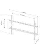 TECHLY ICA-PLB 162XL fix fali konzol, 42-80" LCD kijelzőhöz, ultra slim, fekete