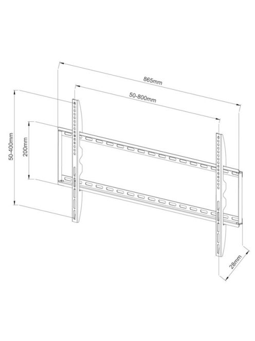 TECHLY ICA-PLB 162XL fix fali konzol, 42-80" LCD kijelzőhöz, ultra slim, fekete