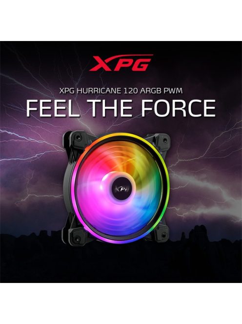 ADATA XPG Rendszerhűtő ventilátor Hurricane RGB, 12cm, fekete