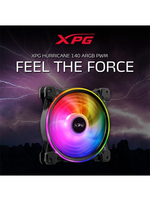 ADATA XPG Rendszerhűtő ventilátor Hurricane RGB, 14cm, fekete