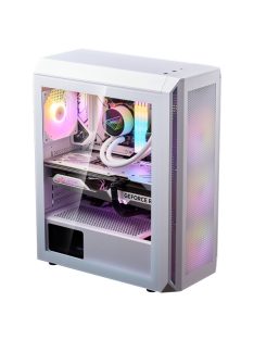   ADATA XPG Ház Midi ATX Valor AIR PLUS, 4x120mm RGB ventilátor, Tápegység nélkül, üvegfalú, fehér