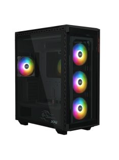   ADATA XPG Ház E-ATX Battlecruiser II, 4x120mm RGB ventilátor, Tápegység nélkül, üvegfalú, fekete