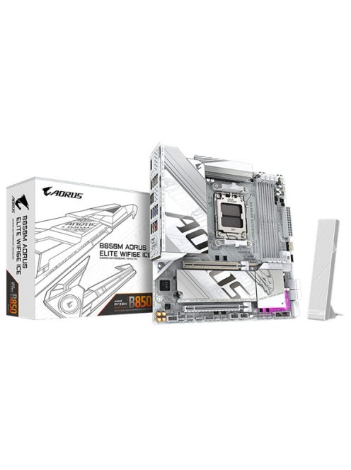 GIGABYTE Alaplap AM5 B850M AORUS ELITE WIFI6E ICE AMD B850, ATX