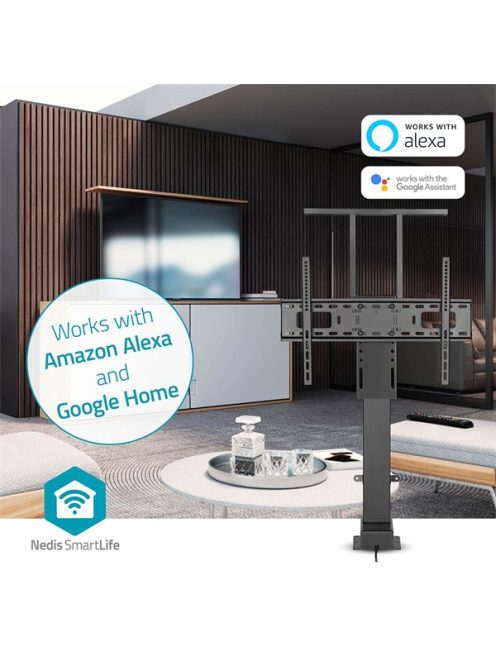 Nedis TVSM5840BK 37-80" LCD TV/Monitor motoros állvány (tartó konzol), állítható magasság 79 - 184 cm, Smart Wi-Fi, 60kg