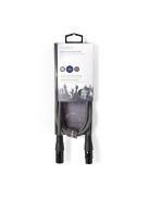 Nedis COTH15010GY15 balanced/szimmetrikus félprofi XLR audio kábel, XLR dugó - aljzat, 1.5m, rugalmas
