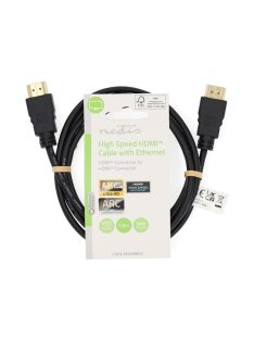   Nedis CVGL34060BK150 ultra HD HDMI kábel, HDMI dugó - dugó, 4K@60Hz, ARC, 18 Gbps, aranyozott csatlakozók, hossz 15m