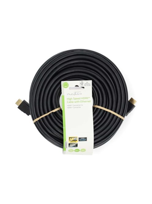 Nedis CVGL34060BK200 ultra HD HDMI kábel, HDMI dugó - dugó, 4K@60Hz, ARC, 18 Gbps, aranyozott csatlakozók, hossz 20m