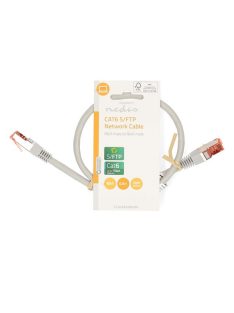   Nedis Cat6 patch kábel, szürke, aranyozott érintkezők, 10/100/1000 Mbit/s, hossz 0.5m, CCGL85220GY05