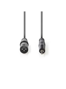   Nedis COTH15300GY15 félprofi audio kábel, 3,5mm sztero jack dugó - 3p XLR dugó, hossz 1.5m, rugalmas