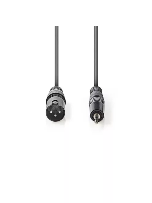 Nedis COTH15300GY30 balanced/szimmetrikus félprofi audio kábel, 3,5mm sztero jack dugó - 3p XLR dugó, 3m, rugalmas