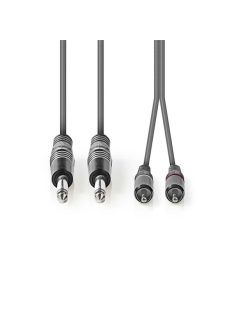   Nedis COTH23320GY30 félprofi audio kábel, 2 x 6,35mm mono jack dugó - 2 X RCA dugó, hossz 3m, rugalmas