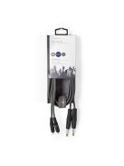 Nedis COTH23320GY30 félprofi audio kábel, 2 x 6,35mm mono jack dugó - 2 X RCA dugó, hossz 3m, rugalmas
