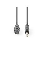 Nedis COTH15120GY50 félprofi audio kábel, 6,35mm mono jack dugó - 3p XLR aljzat, hossz 5m, rugalmas