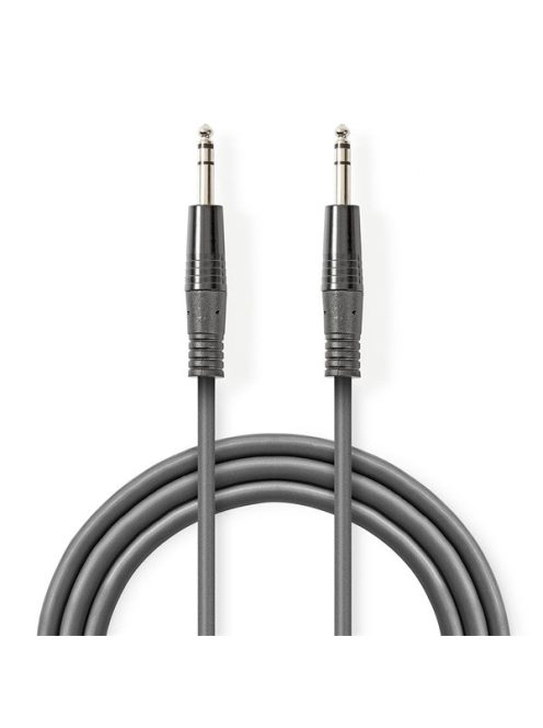 Nedis COTH23020GY15 félprofi audio kábel, 2 x 6,35mm sztereo jack dugó, hossz 1.5m, rugalmas