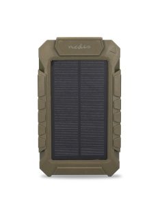   Nedis WCPBK80GN 8000mAh külső akku (powerbank) beépített napelem panellal, ideális vadkamerákhoz, 5V, 6V, 12V, IPX56