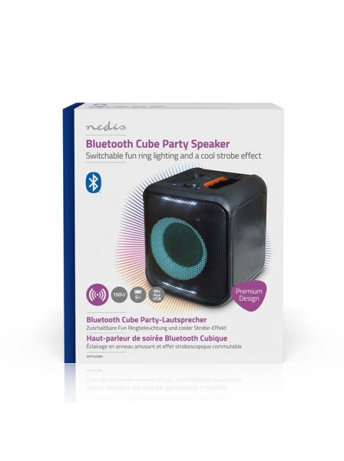 Nedis SPPT2450BK bluetooth hangszóró, 5.25" mélynyomó, 2 x 2" magassugárzó, 150W, 5 óra lejátszási idő, akku 2000 mAh