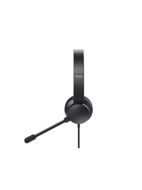 TRUST 25089 Ayda USB vezetékes fejhallgató zajszűrős mikrofonnal – fekete