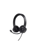 TRUST 25089 Ayda USB vezetékes fejhallgató zajszűrős mikrofonnal – fekete