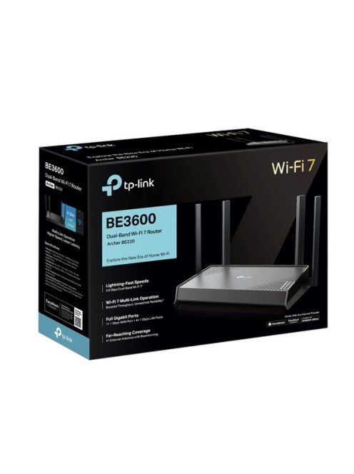 TP-LINK Wireless Router Dual-Band BE3600 1xWAN(1Gbps) + 4xLAN(1Gbps), ARCHER BE220