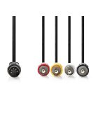 Nedis CAGL20400BK10 DIN audio kábel, DIN 5 tűs dugó - 4x RCA dugó, 0,20m